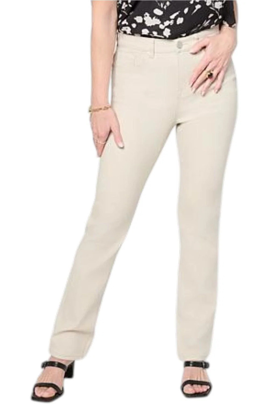DG2 by Diane Gilman Women's Stretch Denim Straight-Leg Jean Sand - Plus